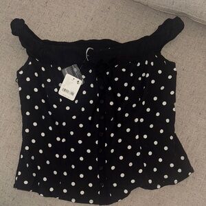 Free people Polka Dot Off-Shoulder Top